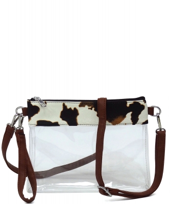 Fashion See Thru Transparent Clutch Crossbody Bag AD200T COW